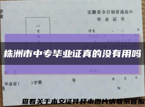 株洲市中专毕业证真的没有用吗缩略图