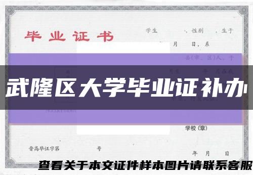 武隆区大学毕业证补办缩略图