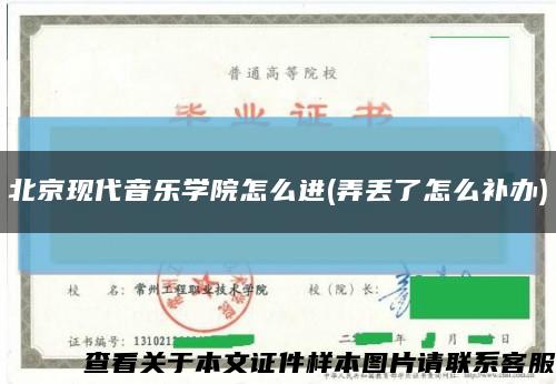 北京现代音乐学院怎么进(弄丢了怎么补办)缩略图