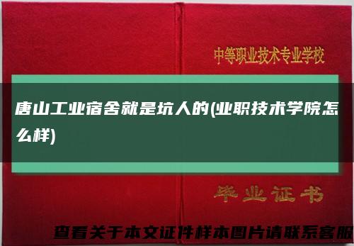 唐山工业宿舍就是坑人的(业职技术学院怎么样)缩略图