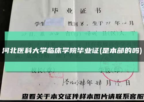 河北医科大学临床学院毕业证(是本部的吗)缩略图