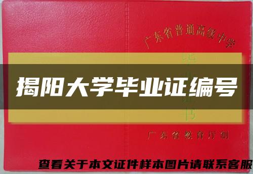 揭阳大学毕业证编号缩略图