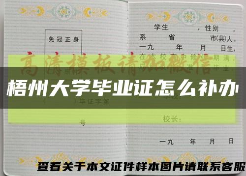 梧州大学毕业证怎么补办缩略图