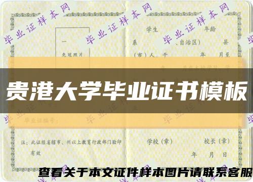 贵港大学毕业证书模板缩略图