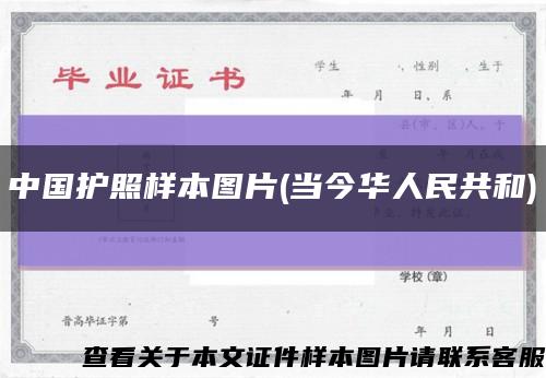 中国护照样本图片(当今华人民共和)缩略图