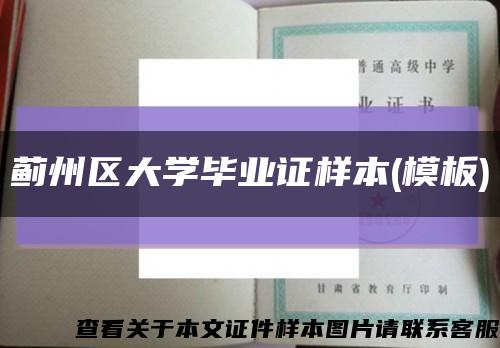 蓟州区大学毕业证样本(模板)缩略图