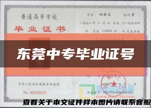 东莞中专毕业证号缩略图