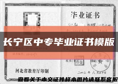 长宁区中专毕业证书模版缩略图