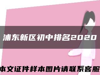 浦东新区初中排名2020缩略图