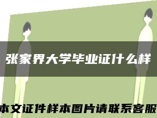 张家界大学毕业证什么样缩略图