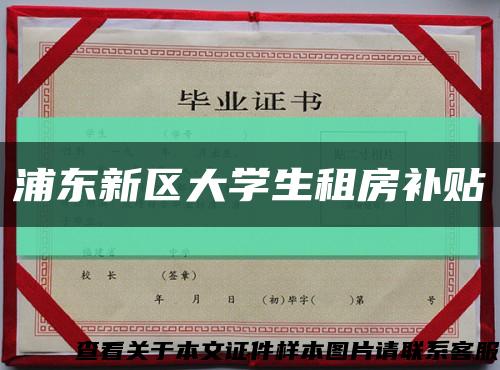 浦东新区大学生租房补贴缩略图