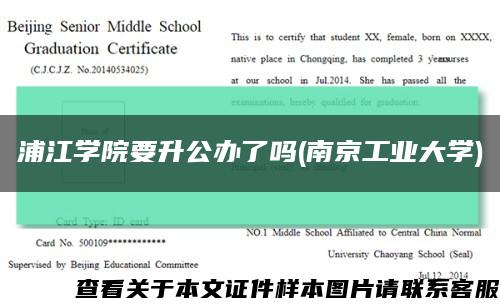 浦江学院要升公办了吗(南京工业大学)缩略图