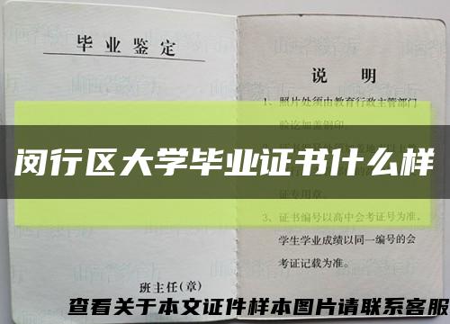 闵行区大学毕业证书什么样缩略图