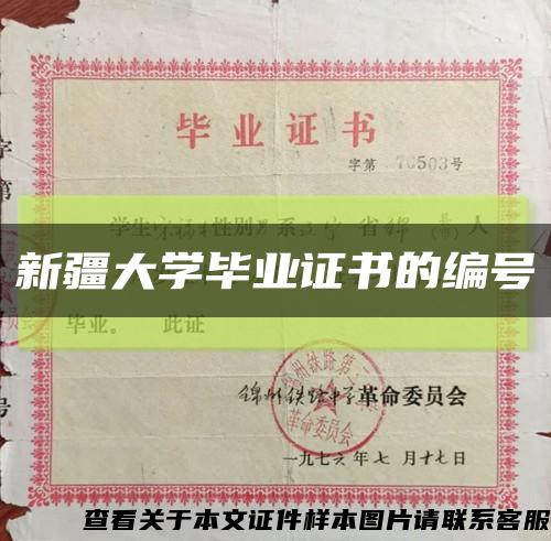 新疆大学毕业证书的编号缩略图