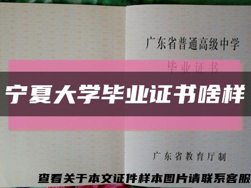 宁夏大学毕业证书啥样缩略图