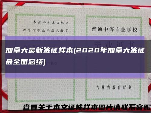 加拿大最新签证样本(2020年加拿大签证最全面总结)缩略图