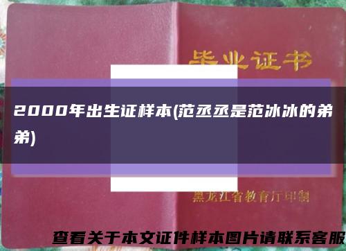 2000年出生证样本(范丞丞是范冰冰的弟弟)缩略图