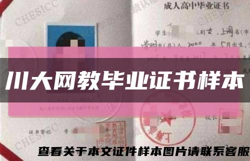 川大网教毕业证书样本缩略图