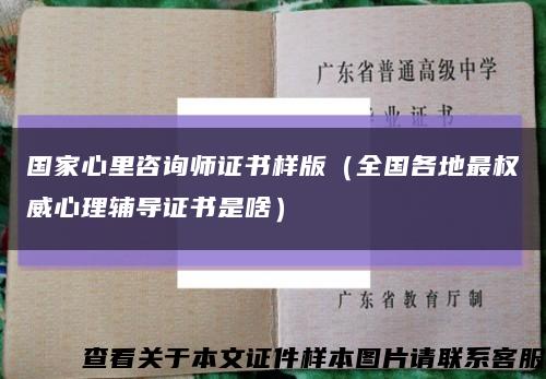 国家心里咨询师证书样版（全国各地最权威心理辅导证书是啥）缩略图