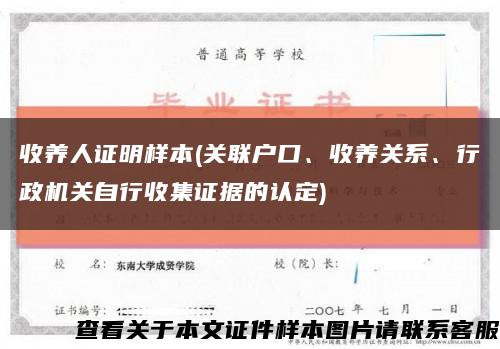 收养人证明样本(关联户口、收养关系、行政机关自行收集证据的认定)缩略图