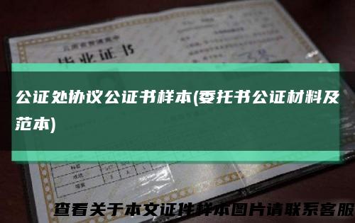 公证处协议公证书样本(委托书公证材料及范本)缩略图