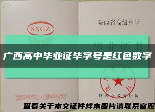 广西高中毕业证毕字号是红色数字缩略图