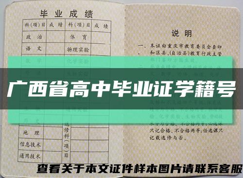 广西省高中毕业证学籍号缩略图