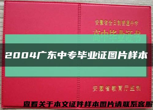 2004广东中专毕业证图片样本缩略图