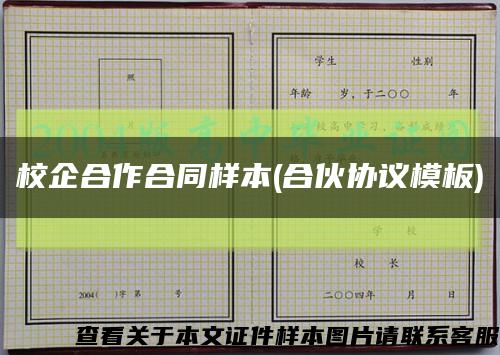 校企合作合同样本(合伙协议模板)缩略图