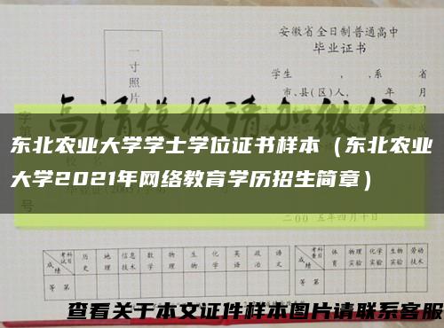 东北农业大学学士学位证书样本（东北农业大学2021年网络教育学历招生简章）缩略图