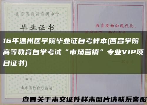 16年温州医学院毕业证自考样本(西昌学院高等教育自学考试“市场营销”专业VIP项目证书)缩略图