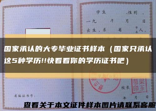 国家承认的大专毕业证书样本（国家只承认这5种学历!!快看看你的学历证书吧）缩略图