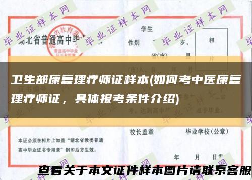 卫生部康复理疗师证样本(如何考中医康复理疗师证，具体报考条件介绍)缩略图