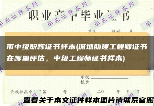 市中级职称证书样本(深圳助理工程师证书在哪里评估，中级工程师证书样本)缩略图