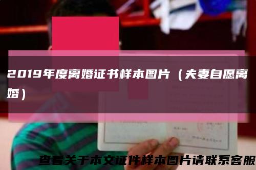 2019年度离婚证书样本图片（夫妻自愿离婚）缩略图