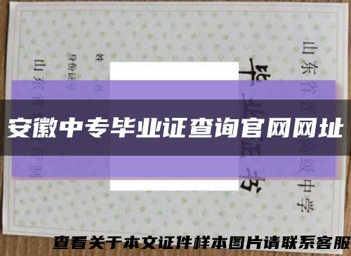 安徽中专毕业证查询官网网址缩略图