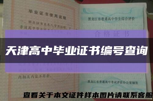 天津高中毕业证书编号查询缩略图