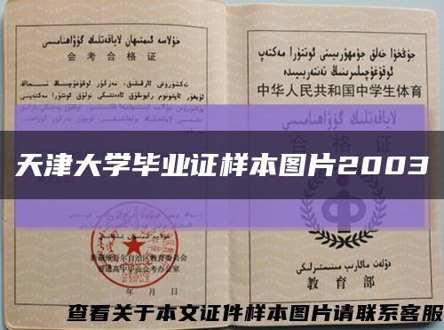 天津大学毕业证样本图片2003缩略图