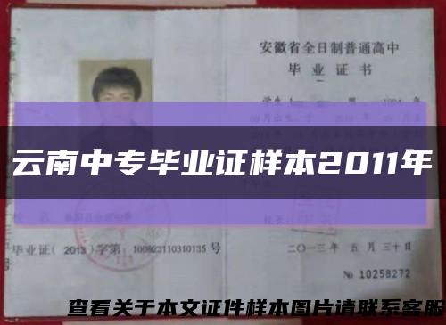 云南中专毕业证样本2011年缩略图