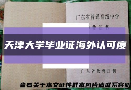 天津大学毕业证海外认可度缩略图