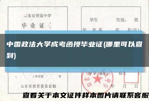 中国政法大学成考函授毕业证(哪里可以查到)缩略图