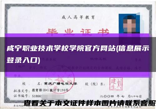 咸宁职业技术学校学院官方网站(信息展示登录入口)缩略图