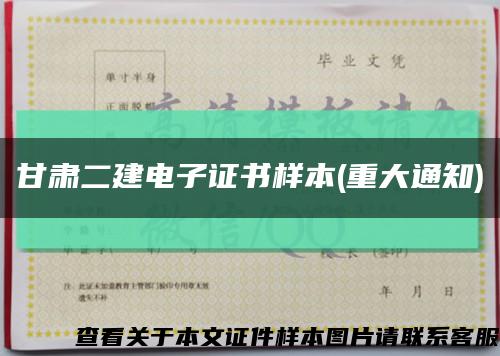 甘肃二建电子证书样本(重大通知)缩略图