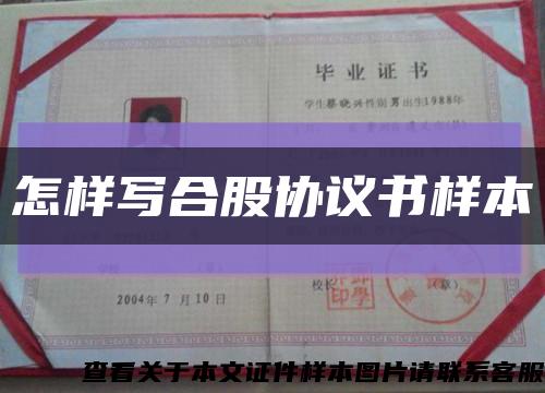 怎样写合股协议书样本缩略图