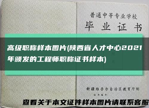 高级职称样本图片(陕西省人才中心2021年颁发的工程师职称证书样本)缩略图