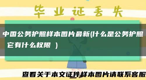 中国公务护照样本图片最新(什么是公务护照 它有什么权限 )缩略图