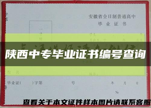 陕西中专毕业证书编号查询缩略图