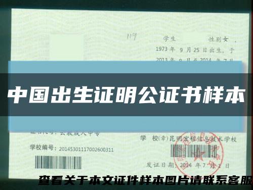 中国出生证明公证书样本缩略图