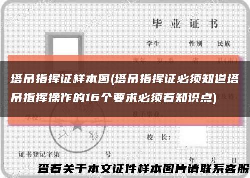 塔吊指挥证样本图(塔吊指挥证必须知道塔吊指挥操作的16个要求必须看知识点)缩略图