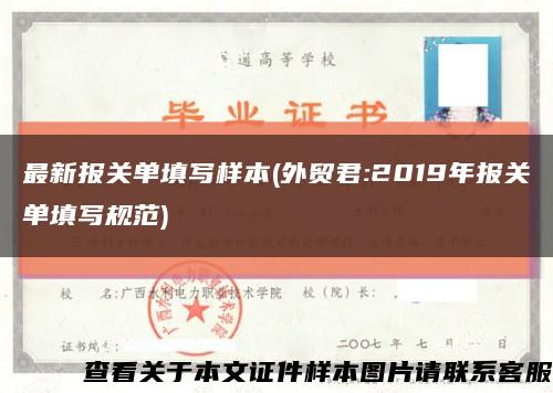 最新报关单填写样本(外贸君:2019年报关单填写规范)缩略图